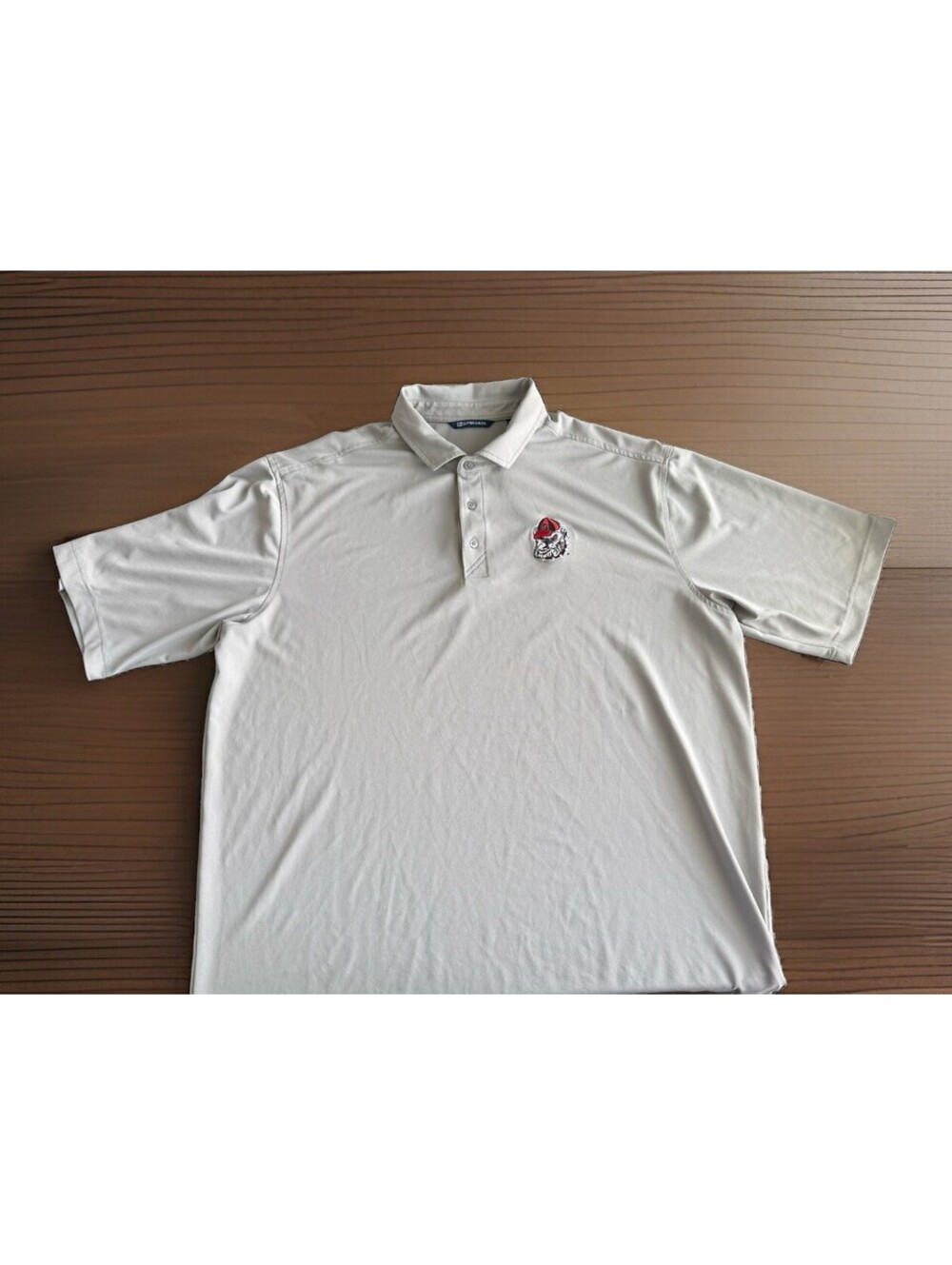 Cutter & Buck GA Bulldogs 2XT Virtue Featherlight Pique Men’s Gray Polo UPF 25+